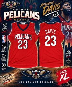 Match-Up Anthony Davis New Orleans Pelicans Jersey Size XL Red Basketball